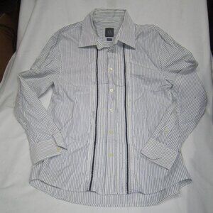 A|X Armani Exchange, Blue & White Striped Men's Shirt, sz. Large